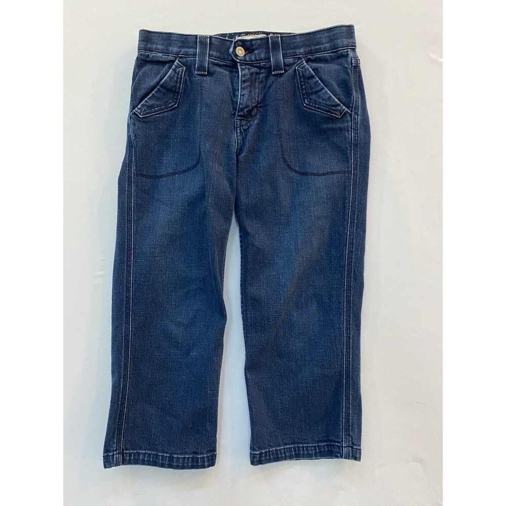 Levi's Women’s Size 6 Blue Denim Crop Jeans Paisley Waistband Detail